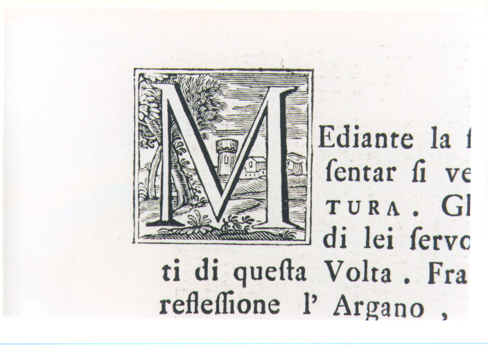 CAPOLETTERA M CON PAESAGGIO (stampa) - ambito toscano (prima metà sec. XVIII)