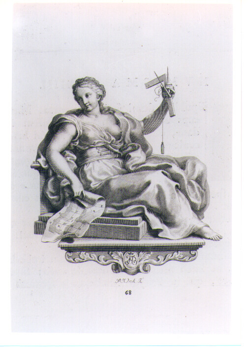ALLEGORIA DELL'ARCHITETTURA (stampa) di Van Audenaerde Robert (sec. XVIII)