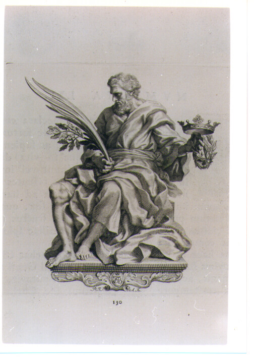 FIGURA ALLEGORICA MASCHILE (stampa) di Van Audenaerde Robert (sec. XVIII)