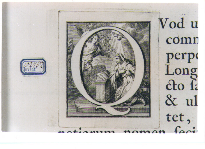 CAPOLETTERA Q CON ANNUNCIAZIONE (stampa) di Van Audenaerde Robert (sec. XVIII)