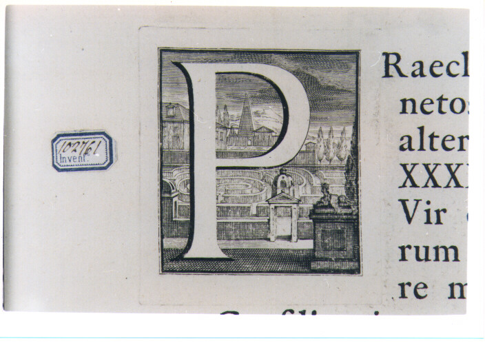 CAPOLETTERA P CON VEDUTA (stampa) di Van Audenaerde Robert (sec. XVIII)