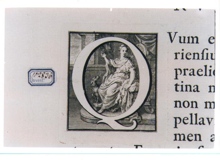 CAPOLETTERA Q CON ALLEGORIA DELLA FEDELTA' CONIUGALE (stampa) di Van Audenaerde Robert (sec. XVIII)