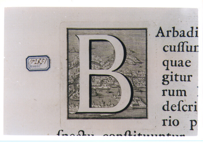 CAPOLETTERA B CON VEDUTA DI VENEZIA (stampa) di Van Audenaerde Robert (sec. XVIII)