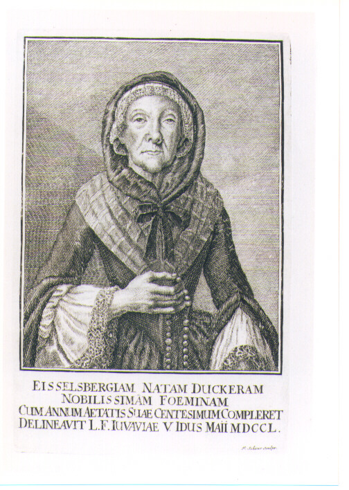 RITRATTO DELLA MOGLIA DI NATAM DUCKERAM (stampa) di Schauer Franz Sebastian (sec. XVIII)