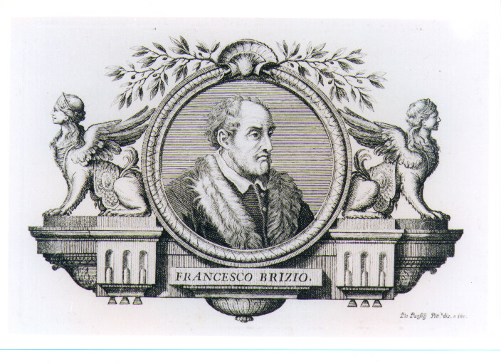 RITRATTO DI FRANCESCO BRIZIO (stampa) di Panfili Pio (sec. XVIII)