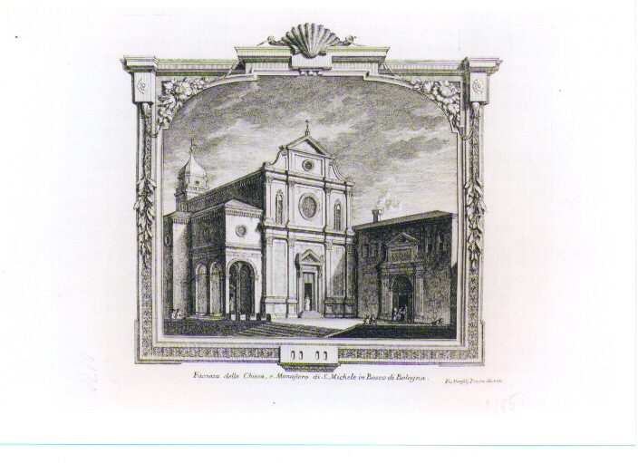 VEDUTA DELLA CHIESA DI SAN MICHELE IN BOSCO (stampa) di Panfili Pio (sec. XVIII)