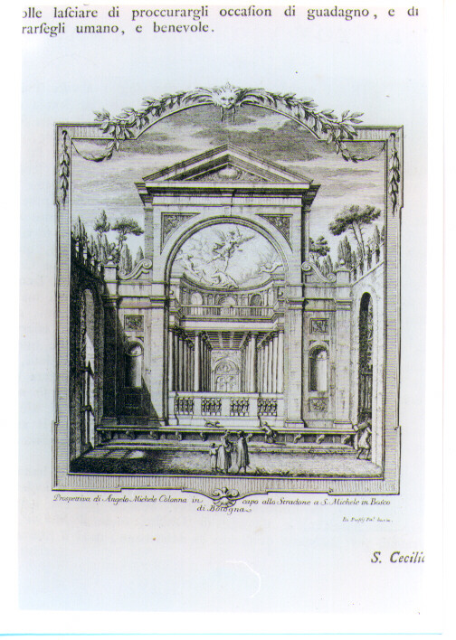 VEDUTA DELLO STRADONE DI SAN MICHELE IN BOSCO (stampa) di Panfili Pio (sec. XVIII)