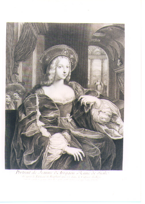 RITRATTO DI GIOVANNA D'ARAGONA (stampa) di Sanzio Raffaello detto Raffaello, Chereau Jacques (sec. XVIII)