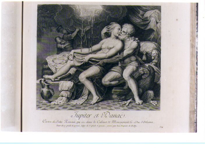 GIOVE E DANAE (stampa) di Pippi Giulio detto Giulio Romano, De Poilly Jean Baptiste (sec. XVIII)