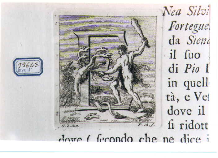 CAPOLETTERA E CON ERCOLE E L'IDRA DI LERNA (stampa) di Zocchi Giuseppe, Allegrini Francesco (sec. XVIII)