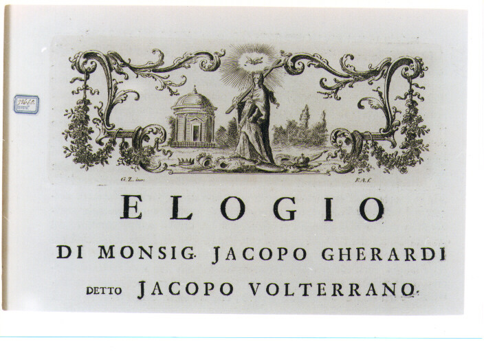 ALLEGORIA DELLA RELIGIONE (stampa) di Zocchi Giuseppe, Allegrini Francesco (sec. XVIII)