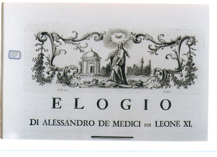 ALLEGORIA DELLA RELIGIONE (stampa) di Zocchi Giuseppe, Allegrini Francesco (sec. XVIII)