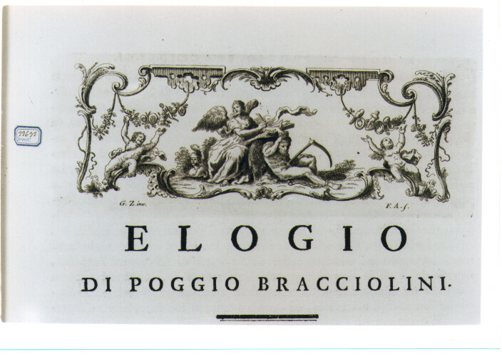 ALLEGORIA DELLA STORIOGRAFIA (stampa) di Zocchi Giuseppe, Allegrini Francesco (sec. XVIII)