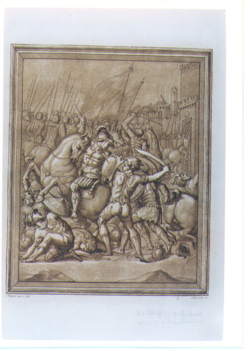SCENA DI BATTAGLIA (stampa a colori) di Vasari Giorgio, Scacciati Andrea II (sec. XVIII)