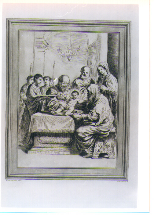 CIRCONCISIONE DI GESU' (stampa a colori) di Barbieri Giovan Francesco detto Guercino, Scacciati Andrea II (sec. XVIII)