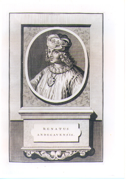 RITRATTO DI RENATUS ANDEGAVENSIS (stampa) di Pool Matthys (CERCHIA) (sec. XVIII)