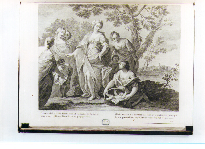 Mosè salvato dalle acque (stampa) di Amigoni Jacopo, Volpato Giovanni, Bartolozzi Francesco (sec. XVIII)