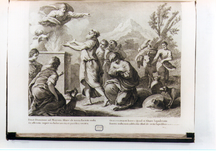 DIO ORDINA A MOSE' DI COSTRUIRE UN ALTARE (stampa) di Amigoni Jacopo, Volpato Giovanni, Bartolozzi Francesco (sec. XVIII)