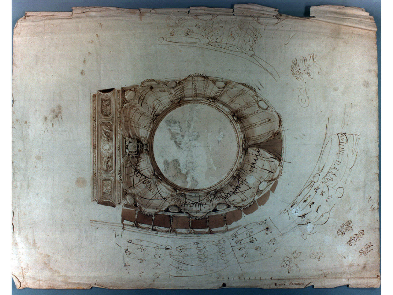 soffitto del teatro San Carlo (disegno) di Niccolini Antonio (sec. XIX)