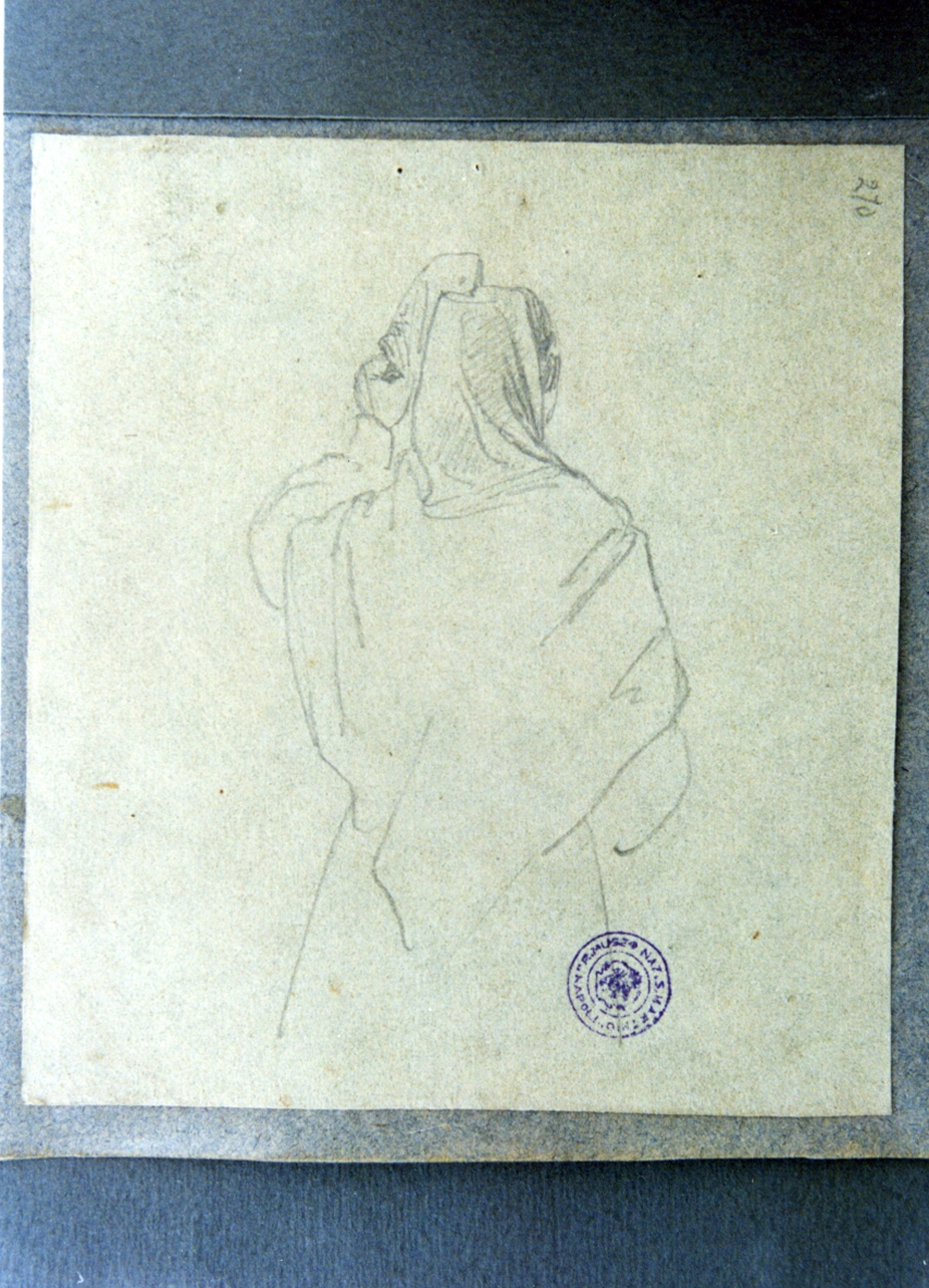 studio di donna di spalle (disegno) di Vervloet Frans (secondo quarto sec. XIX)
