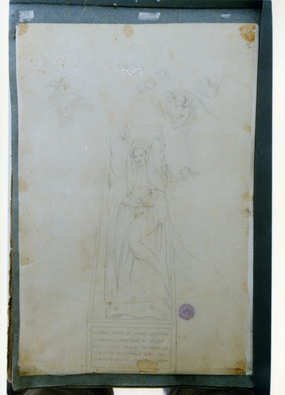 figura di Maria Cristina di Savoia dopo la ricognizione (disegno) di Vervloet Frans (sec. XIX)