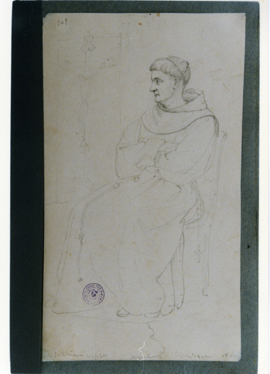 figura di monaco di Santa Chiara (disegno) di Vervloet Frans (sec. XIX)
