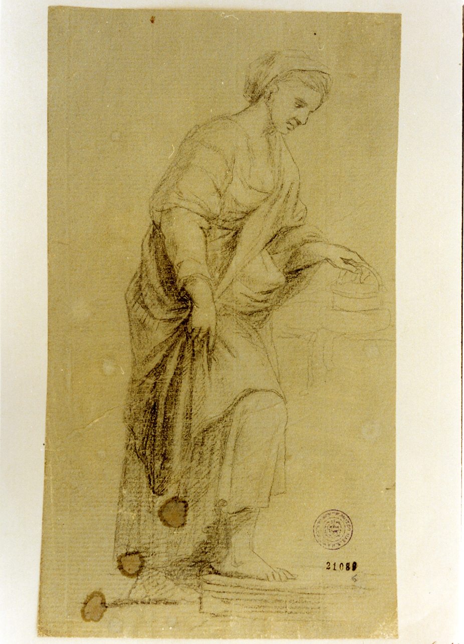 studio di figura femminile (disegno) di Hammer Hans Jorgen (sec. XIX)