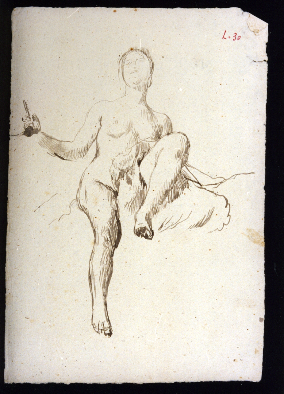 figura femminile nuda (disegno) di Vetri Paolo (ultimo quarto sec. XIX)