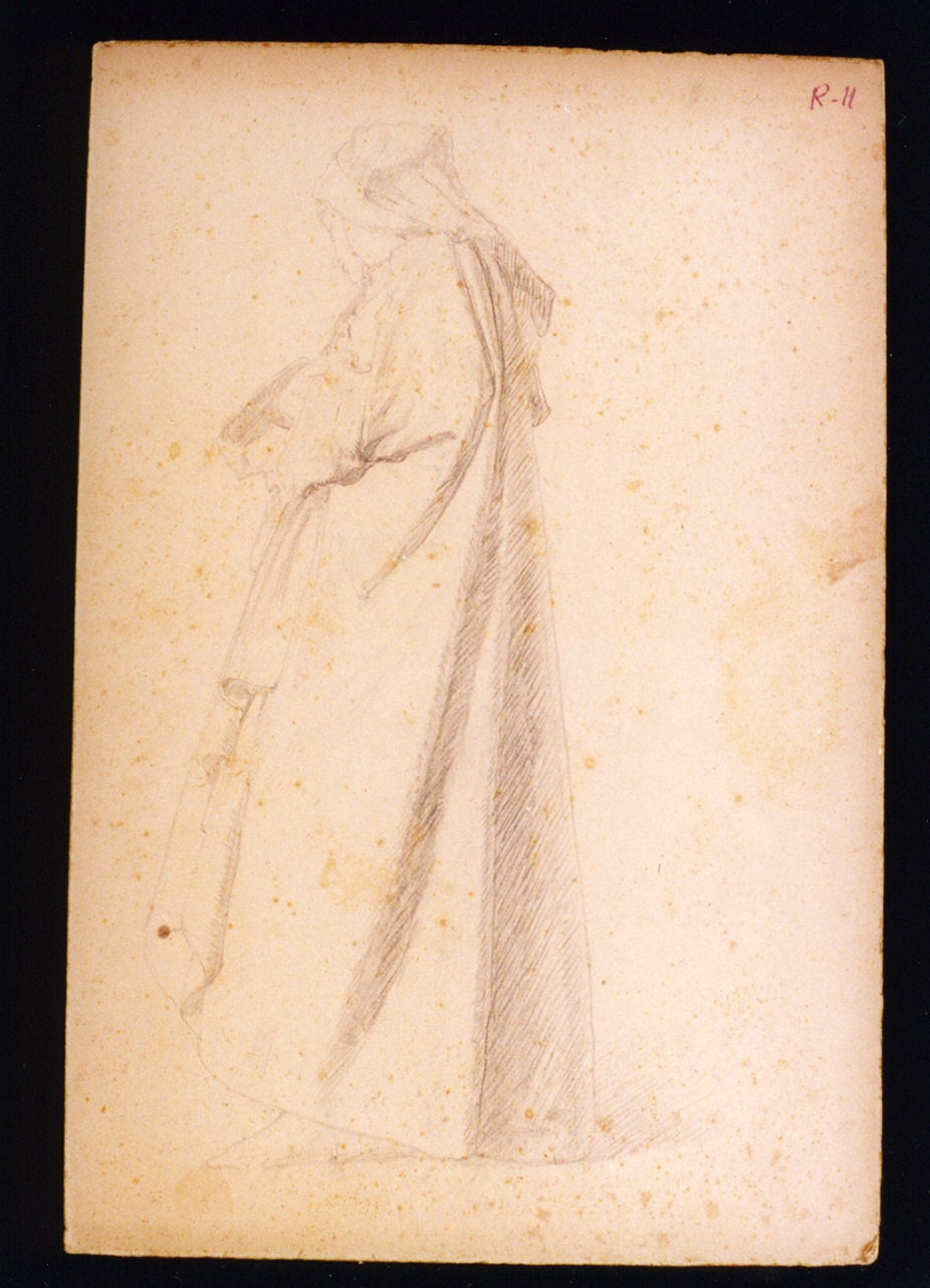 santa monaca di profilo (disegno) di Vetri Paolo (fine/inizio secc. XIX/ XX)