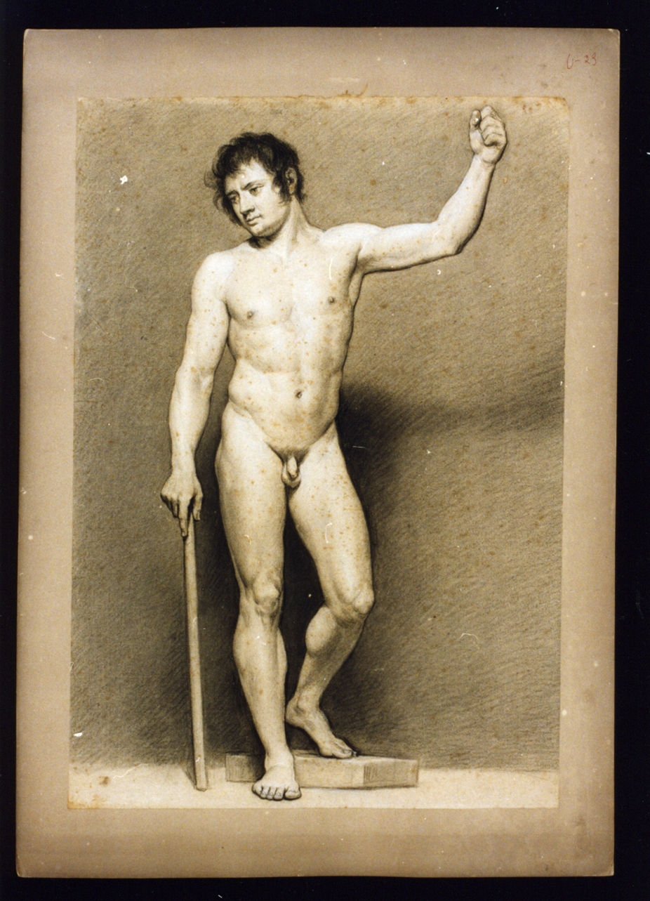 studio di figura maschile nuda (disegno) di Vetri Paolo (sec. XIX)