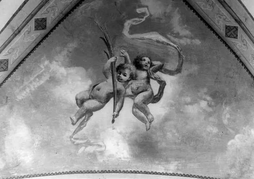 angeli con i simboli della passione (dipinto) - ambito campano (ultimo quarto sec. XIX)