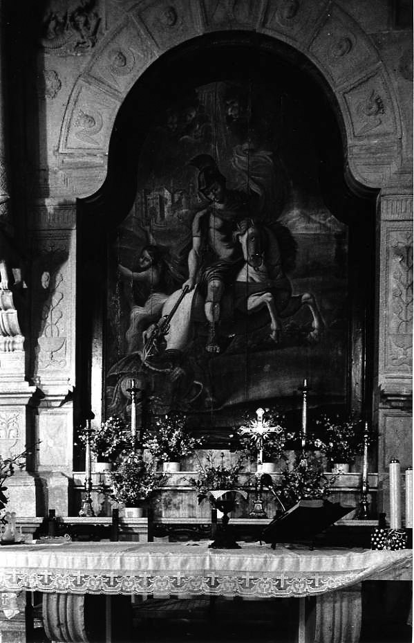 San Giorgio uccide il drago (pala d'altare) - ambito campano (seconda metà sec. XVI)