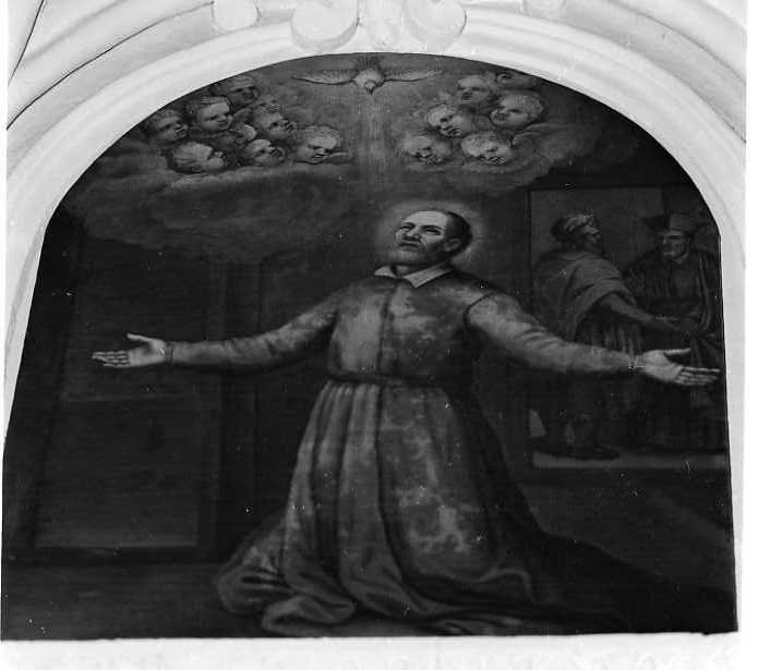 San Filippo Neri ispirato dallo Spirito Santo (dipinto, ciclo) di Mazza Giacinto (sec. XVIII)