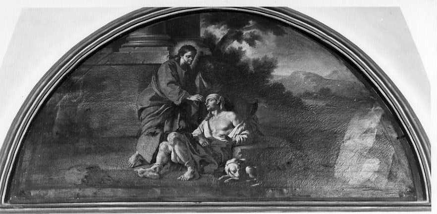 Cristo ridona la vista al cieco nato (dipinto) di De Falco Paolo (attribuito) (prima metà sec. XVIII)