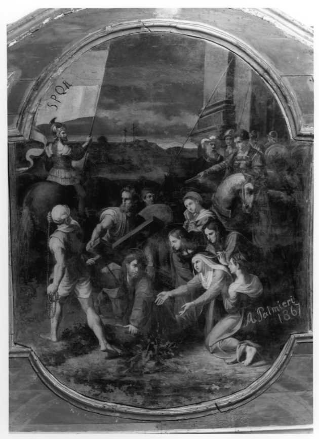 salita di Cristo al monte Calvario (dipinto) di Palmieri A (sec. XIX)