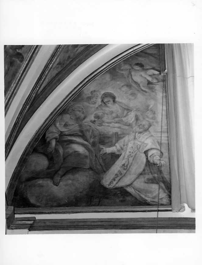Santo vescovo adora la Natività (dipinto) di De Matteis Paolo (attribuito) (prima metà sec. XVIII)
