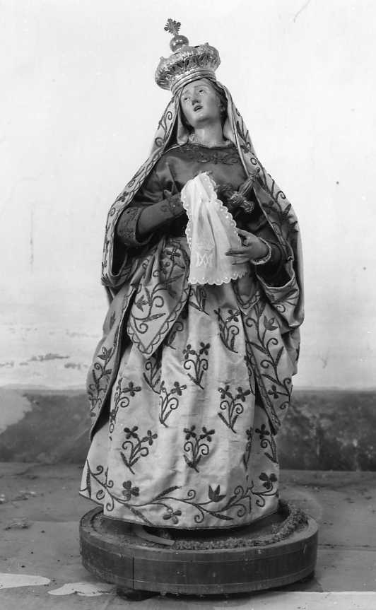 Madonna Addolorata (statuetta devozionale sotto campana di vetro) - bottega campana (sec. XVIII)