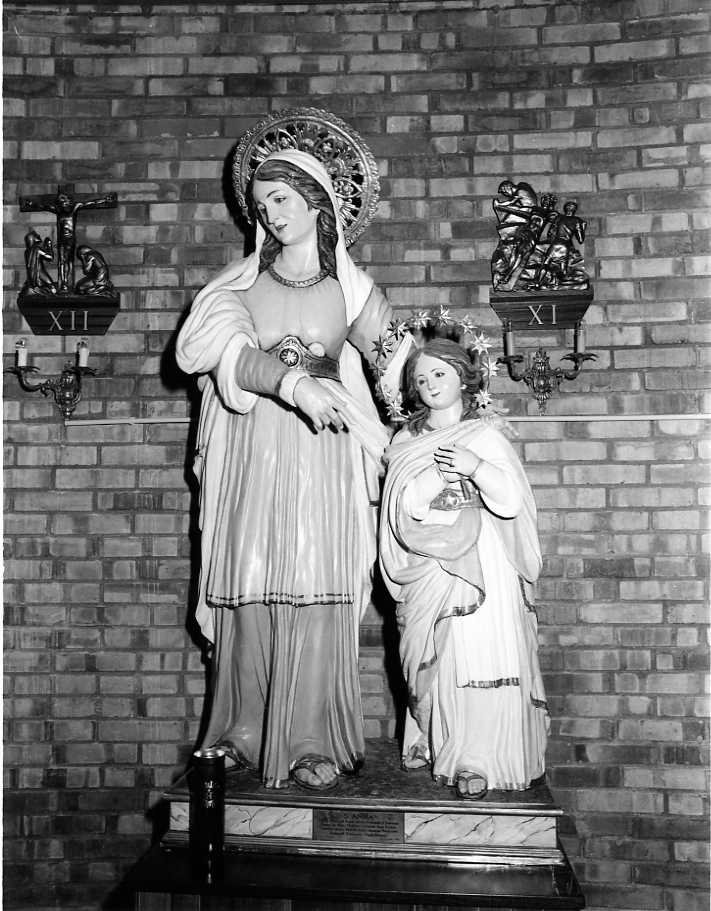 Maria Vergine bambina e Sant'Anna (gruppo scultoreo) - bottega campana (sec. XIX)