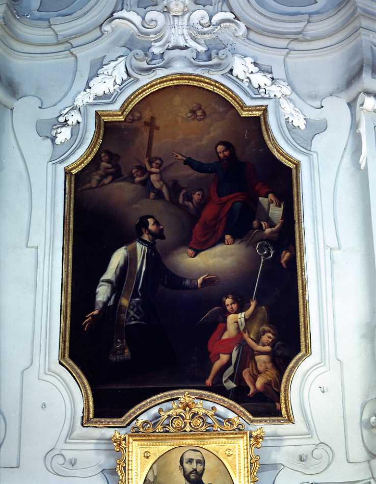 Sant'Alessandro Sauli riceve le insegne vescovili da San Paolo (dipinto) - ambito campano (seconda metà sec. XIX)
