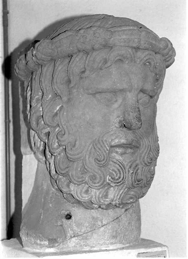 busto ritratto d'uomo (statua, frammento) - bottega campana (prima metà sec. XIII)