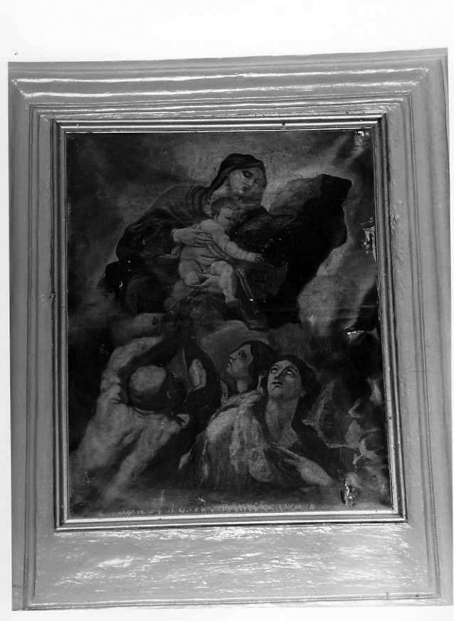 Madonna con Bambino e altri personaggi (dipinto) - ambito campano (prima metà sec. XVIII)