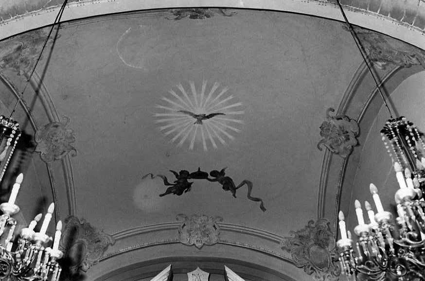 colomba dello Spirito Santo e due angeli (decorazione pittorica) - ambito campano (fine/inizio secc. XIX/ XX)