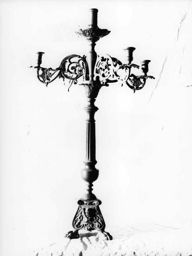 candelabro, serie - bottega campana (inizio sec. XX)