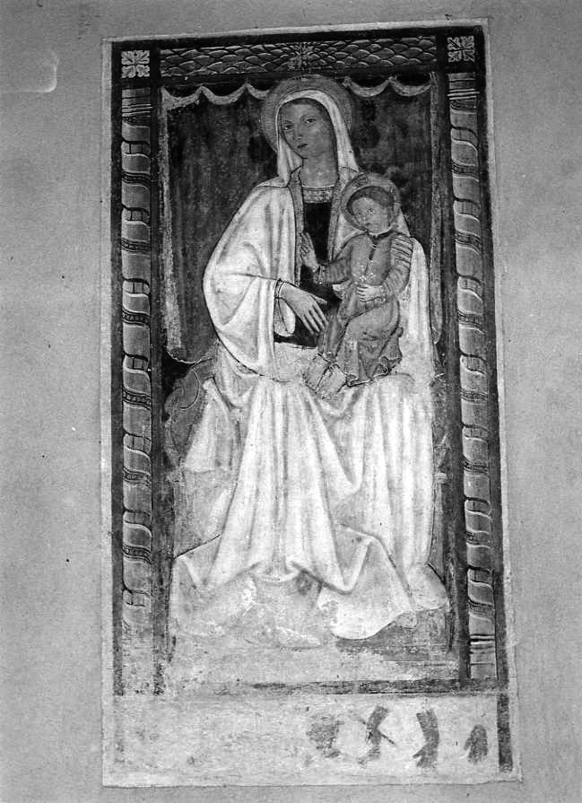 Madonna in trono con Bambino (dipinto) - ambito campano (sec. XV)