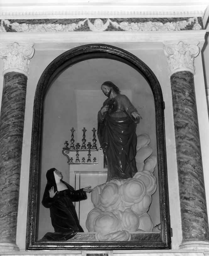 Santa Caterina da Siena ha la visione del Cuore di Gesù (statua) - bottega campana (ultimo quarto sec. XIX)