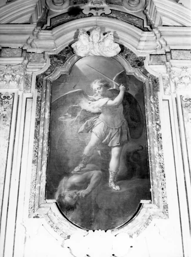 San Michele Arcangelo combatte Satana (dipinto) - ambito campano (sec. XVIII)