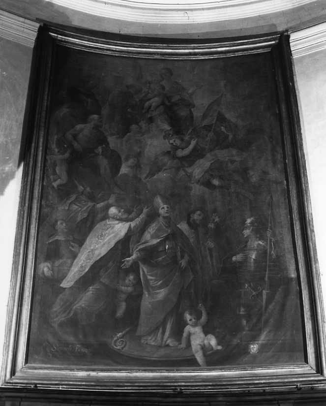 santi protettori della città di Benevento (dipinto) di Simonelli Francesco (sec. XVIII)