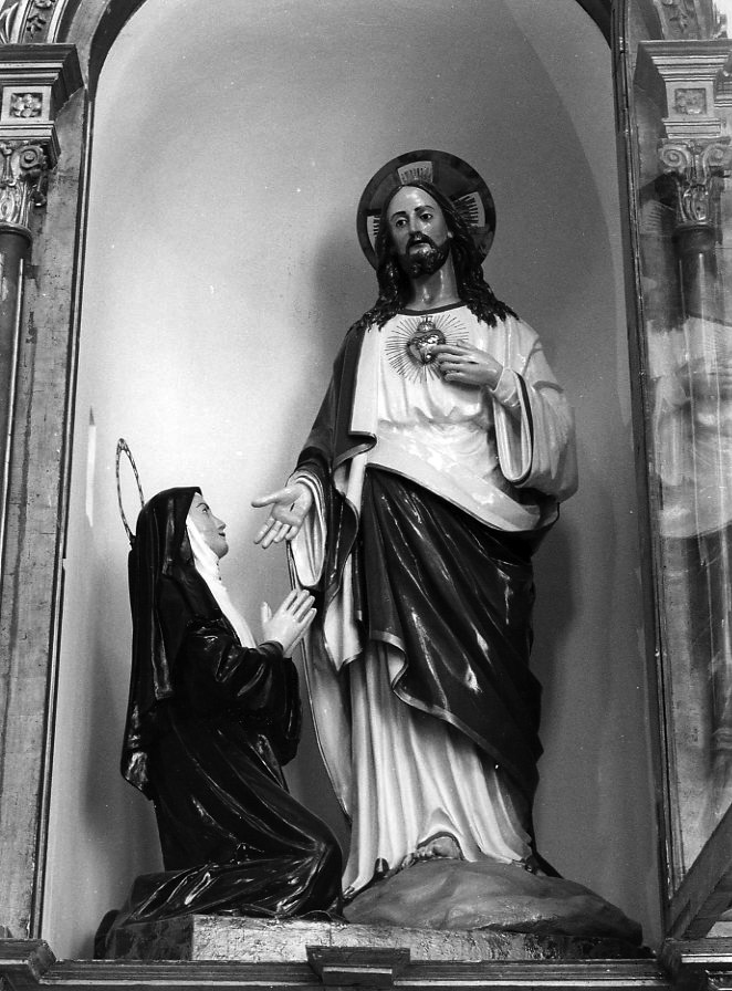 apparizione del Sacro Cuore di Gesù a Santa Maria Alacoque (gruppo scultoreo) - bottega leccese (inizio sec. XX)