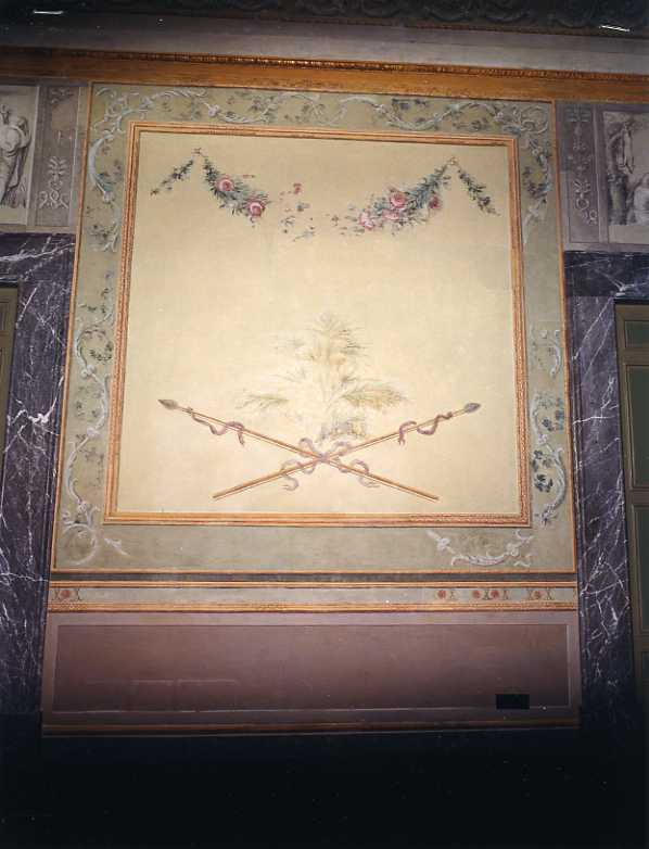decorazione floreale e armi (dipinto) - ambito napoletano (fine sec. XVIII)