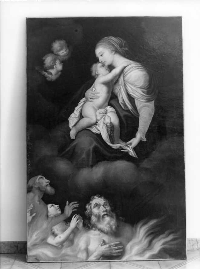 Madonna che intercede per le anime del purgatorio (dipinto) - ambito campano (inizio sec. XVIII)